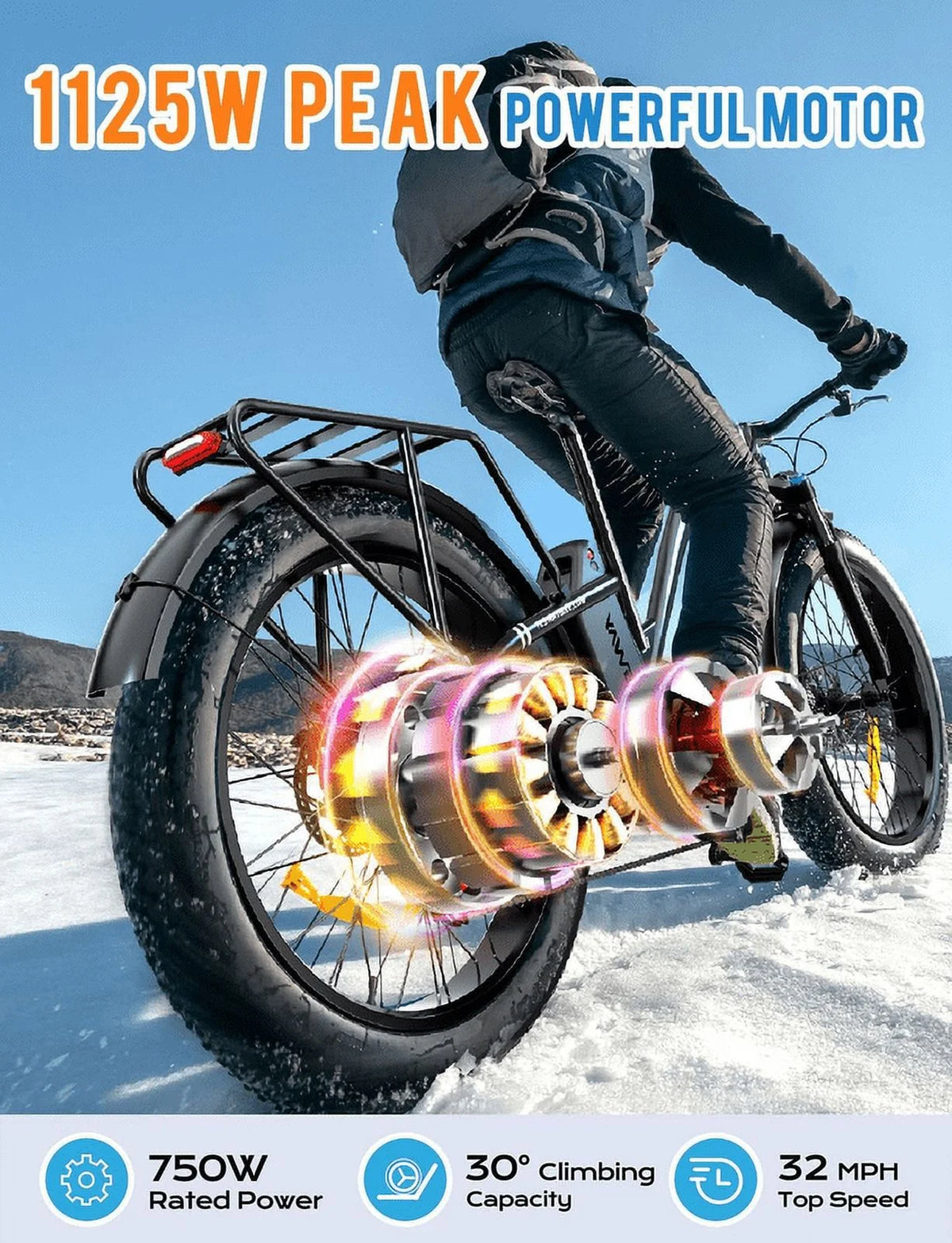 Fat Tire Electric Bike 48V 20AH 26 x 4.0" G832219