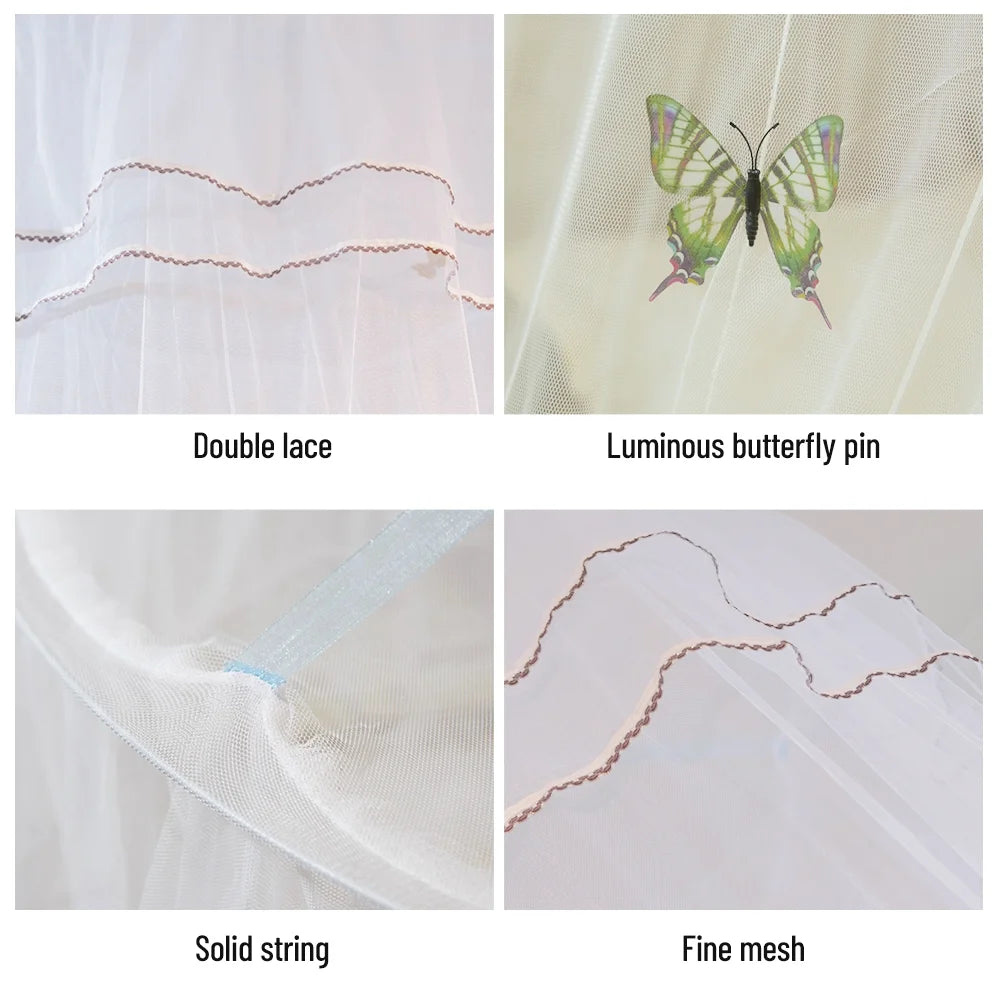 White Dome Bed Canopy Fine Mesh Net Lace Curtain X425