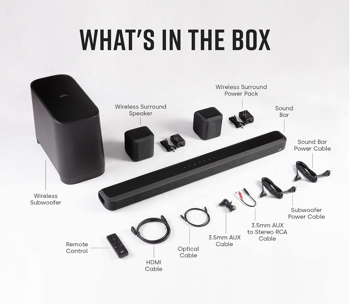 5.1 Channel Wireless Surround Sound System with Sound Bar and Subwoofer K371908