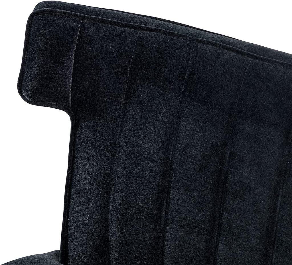 Velvet Upholstered Armless Loveseat Sofa with Golden Metal Legs I88021