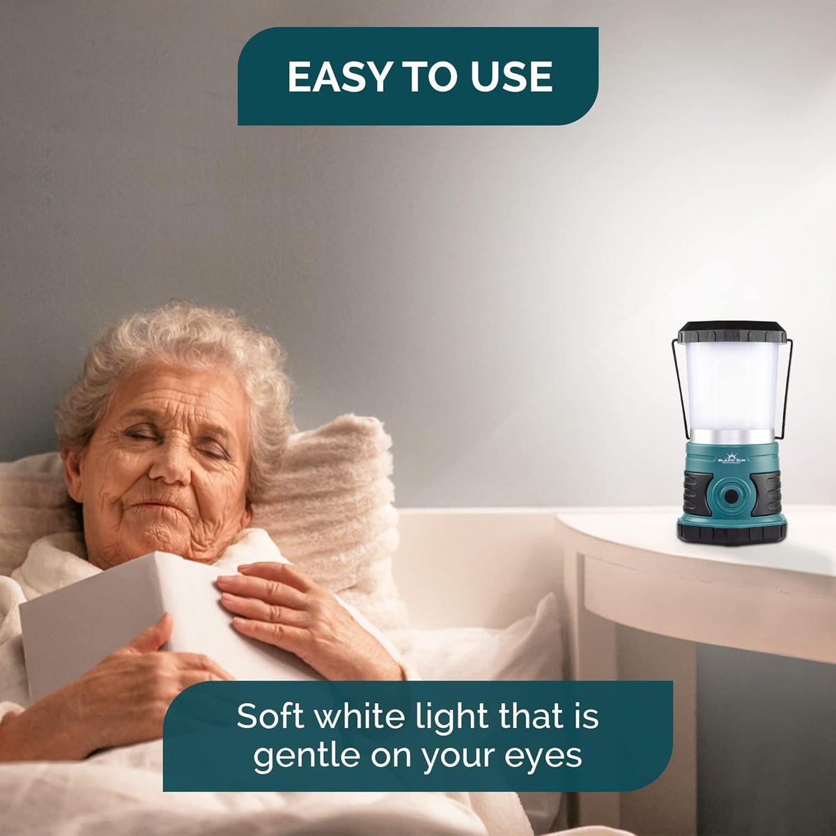Teal Rechargeable LED Lantern with Power Bank, Pack of 2 L711869