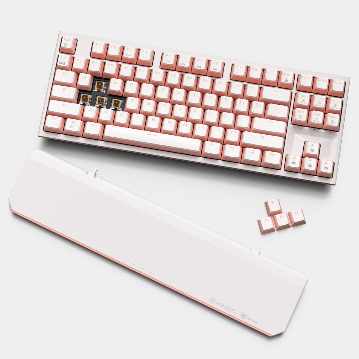 Wireless Mechanical Keyboard with Blue Kailh Box Switches, Tenkeyless Compact 87-Key Keyboard with Wrist Rest C394346