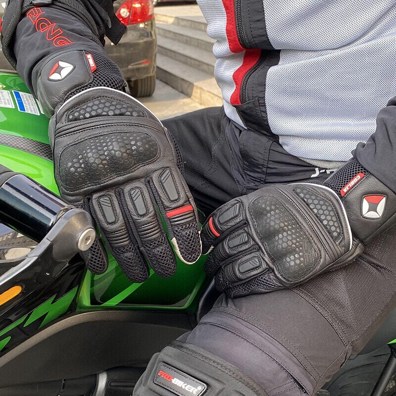 Leather Motorcycle Full Finger Touchscreen Riding Gloves Z47105