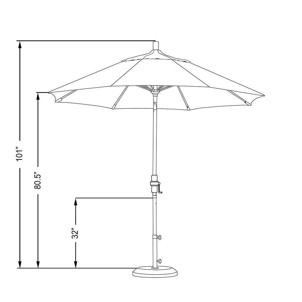 Bronze/Pacifica/Navy Blue Aluminum Market Umbrella A755