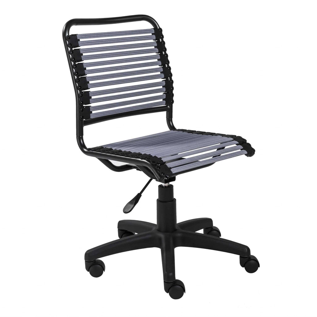 Red Flat Bungie Cords Low Back Office Chair with Graphite Black Frame and Base M4931