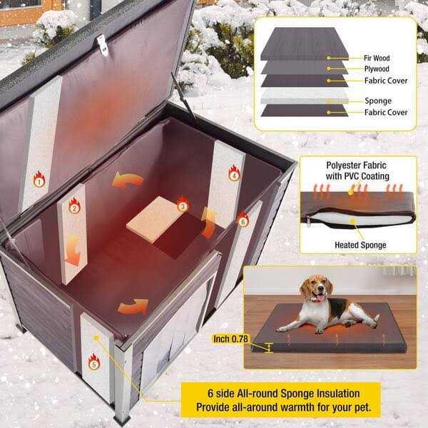 Insulated Outdoor Dog House with Waterproof Roof Y1304