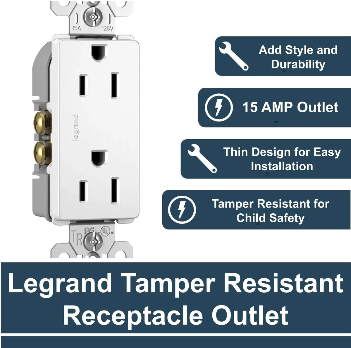 White 15-Amp 125-Volt Decorator Outlet 10-Pk T3625