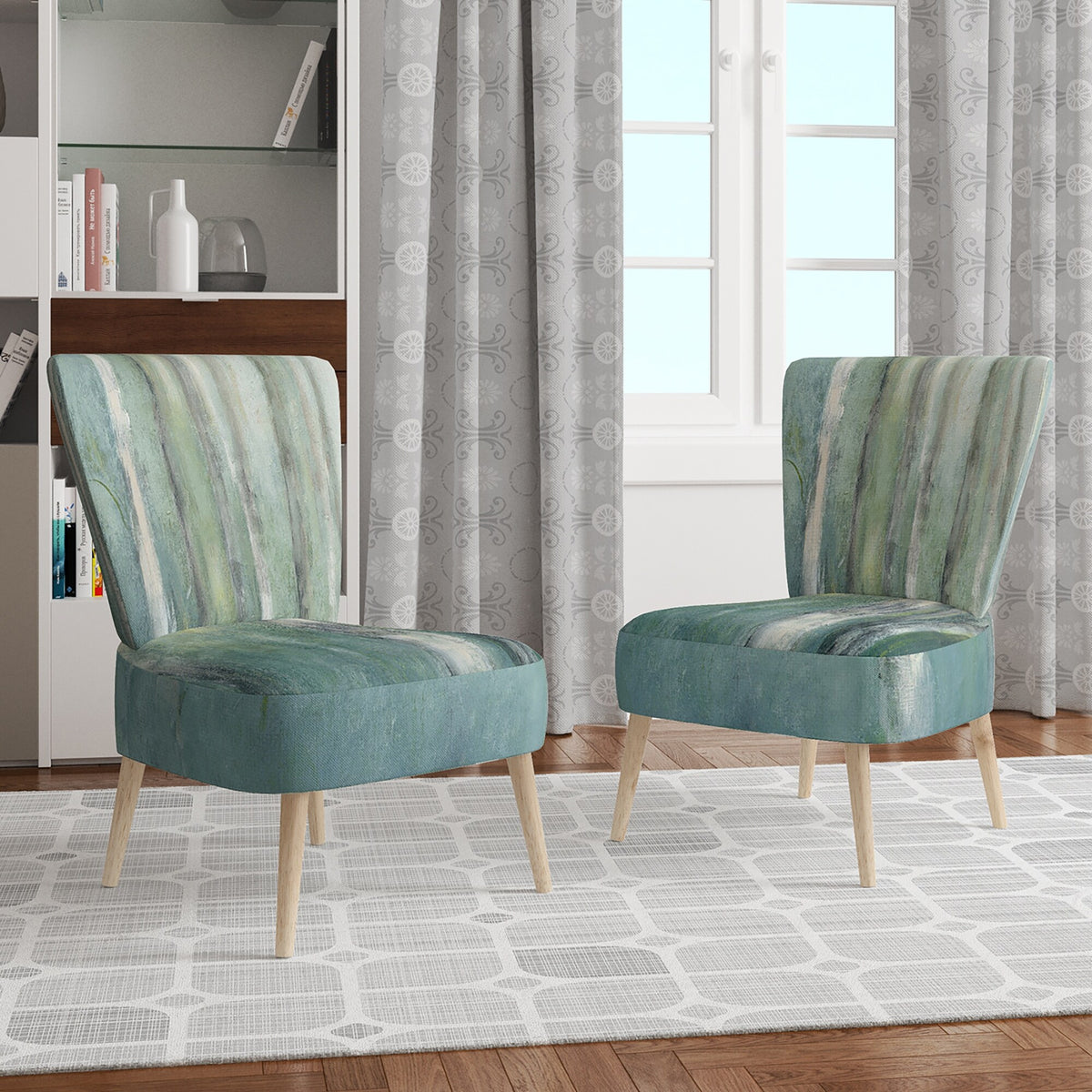 Green Forest Dream Upholstered Traditional Accent Chair D845273