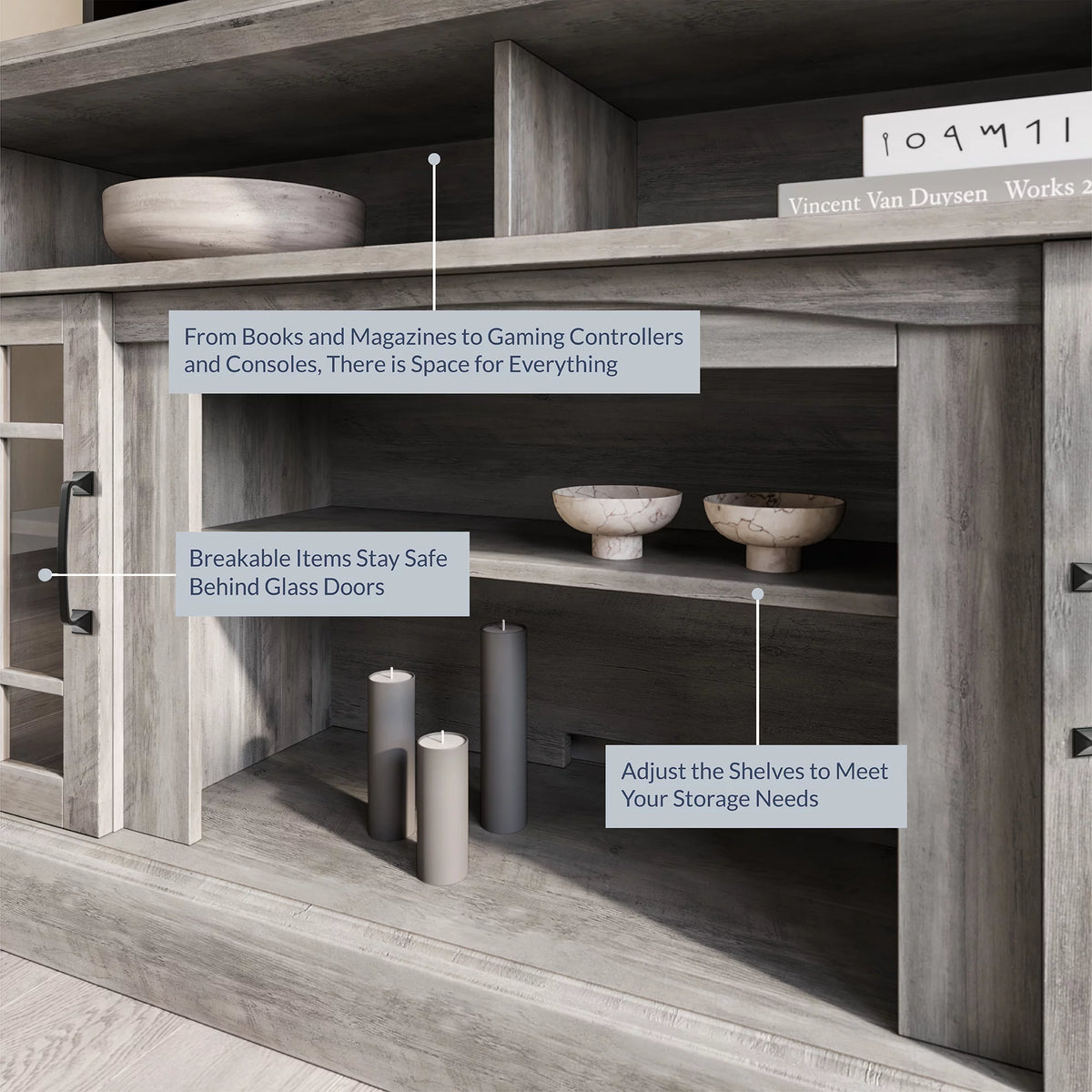 Gray Wash TV Stand O7652