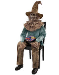 4.5 Ft Scary Sitting Scarecrow Animatronic Z117