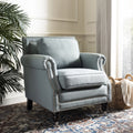 Sky Blue Club Chair with Silver Nail Head X8175