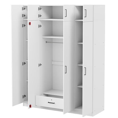 Wood Clothes Storage Cabinet with Sliding Door and 2 Drawers V2784