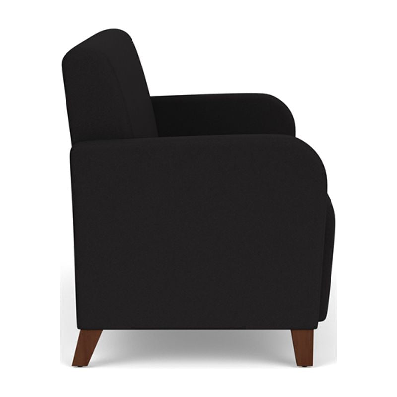 Black Walnut Fabric Lounge Reception Loveseat X824