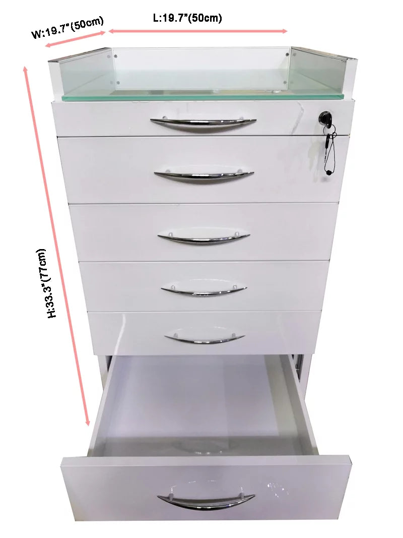 5 Drawers Mobile Cabinet File Storage Cart with Lock X406