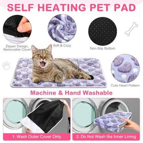4 Pack Self Warming Cat Bed with Removable Cover, 16 x 20 Inches G68721