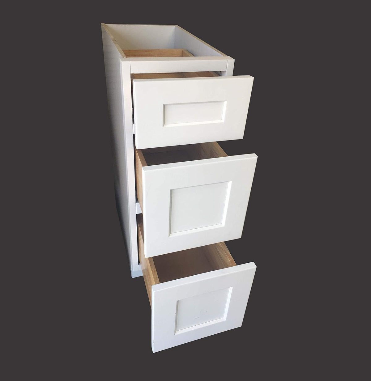 White 3 Drawer Solid Wood Bathroom Vanity Base Cabinet M3000