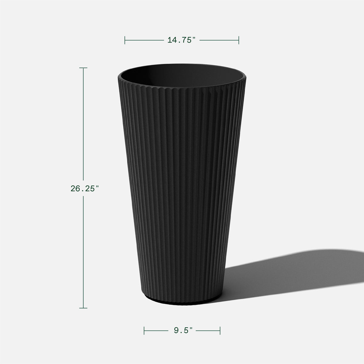 26" Tall Black Plastic-Stone Planter 2 Pack I190