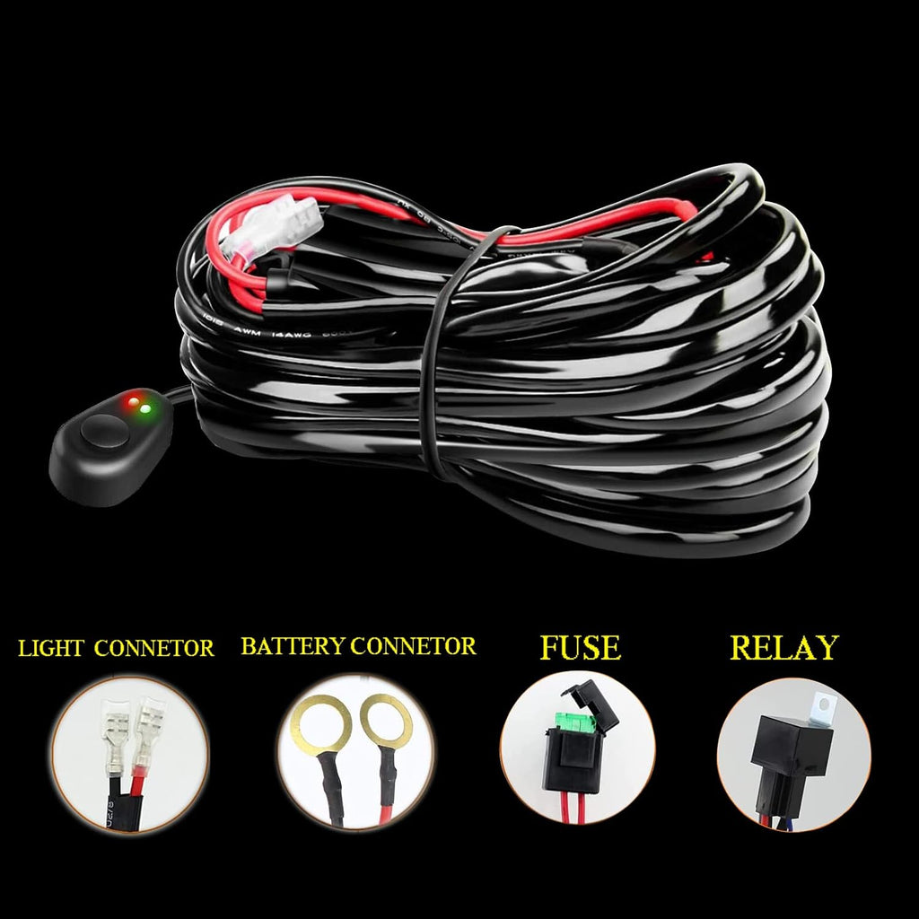 20 inch 420W LED Light Bar Spot Flood Combo Triple Row Driving Light Off Road Lights LED Pods Cubes with Wiring Harness Kit for 4X4 4WD Car ATV UTV SUV Truck Tractor Trailer 12V 24V DC L53275