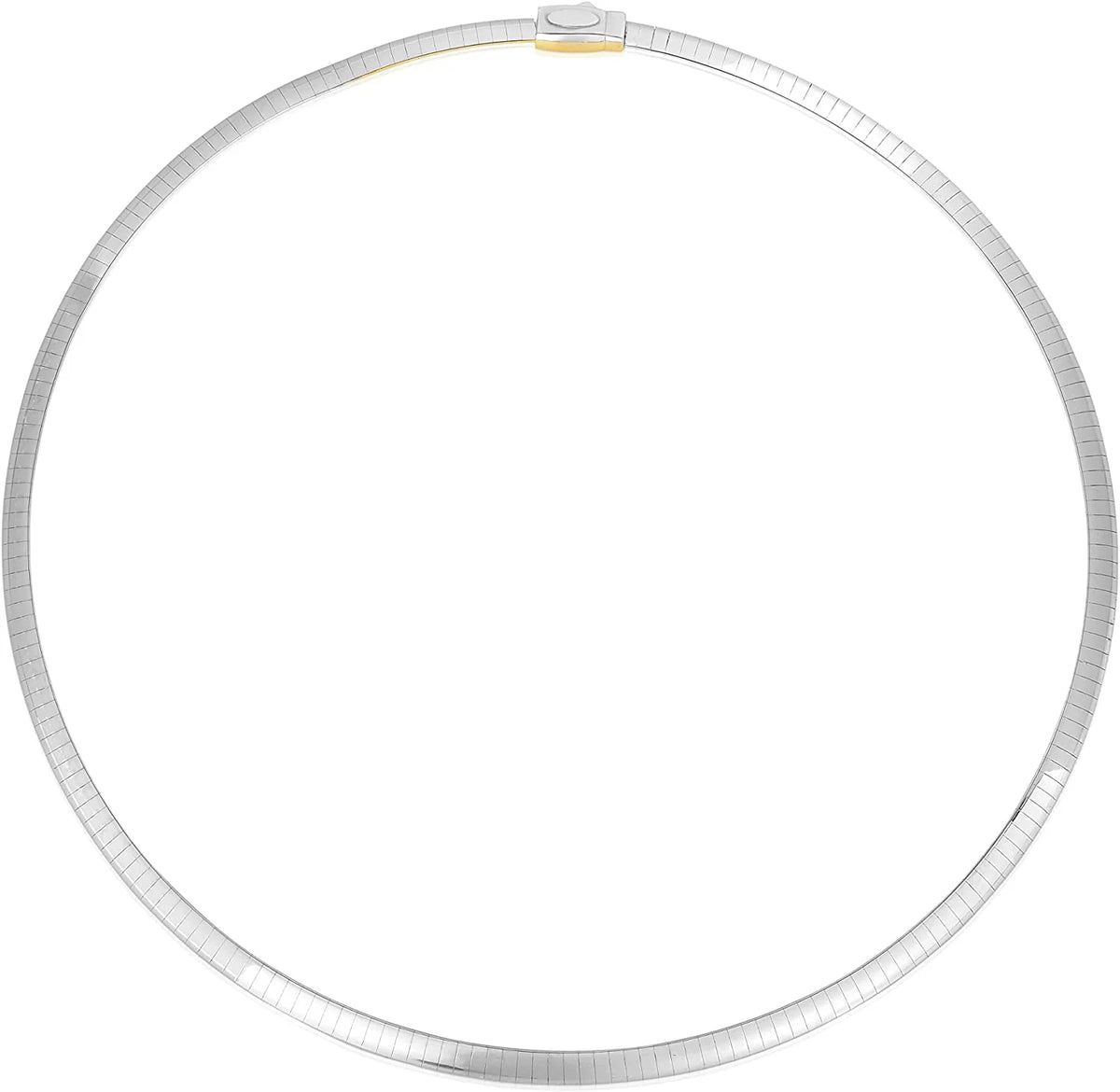 14k Yellow Gold and 925 Sterling Silver Reversible Omega Chain Necklace H239987