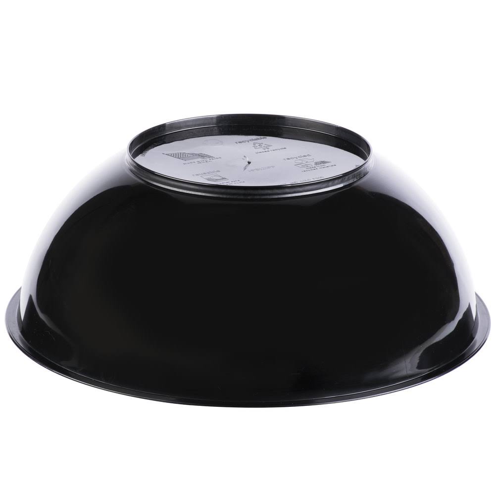 Black High Profile Plastic Catering Bowl - 25/Case F83233