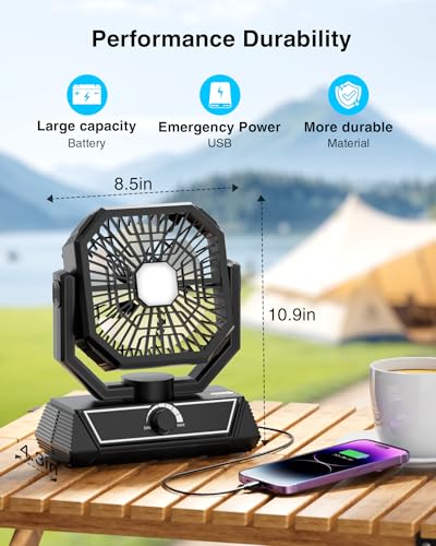 Portable Camping Fan with 20000mAh Rechargeable Battery H1922