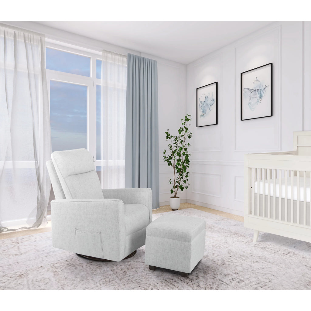 Fog Grey Swivel Glider with Ottoman L33202