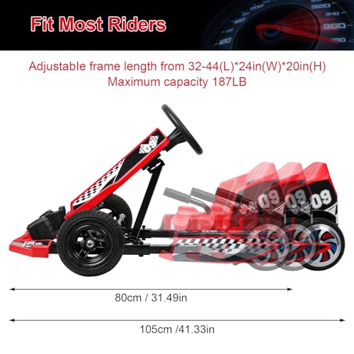 Red Electric Drift Go Kart 350W 16 MPH 36V S23132
