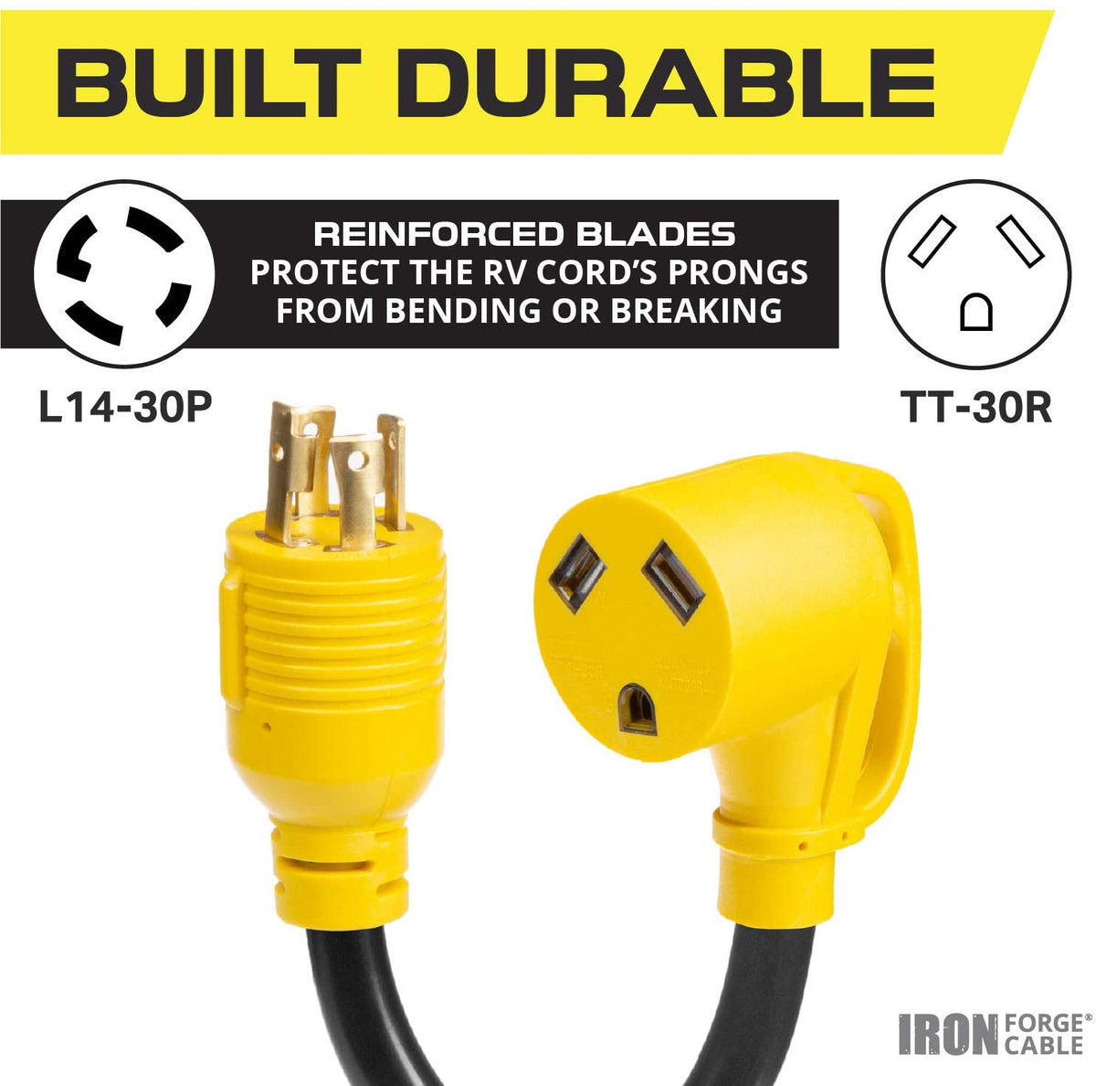 30 Amp RV Electrical Adapter Cord 12 inch Q8429