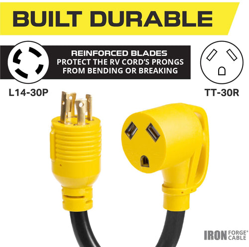 30 Amp RV Electrical Adapter Cord 12 inch Q8429