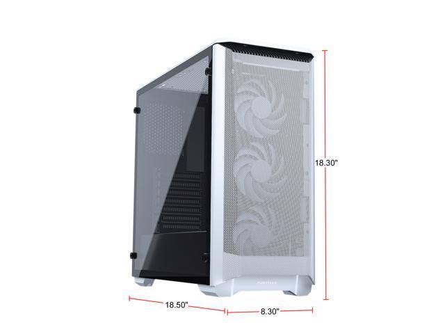 White Steel Tempered Glass ATX Mid Tower Computer Case X845171