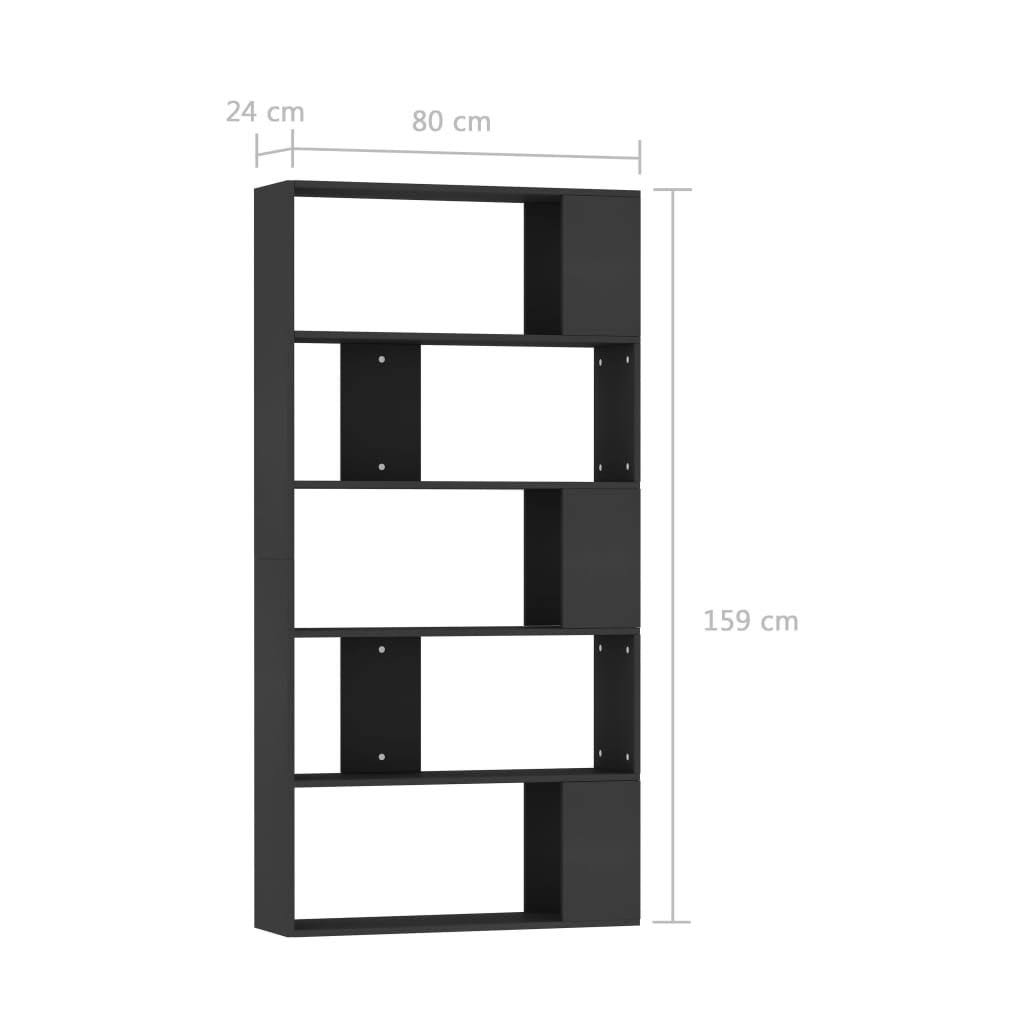Black Chipboard Book Cabinet Room Divider Y2179