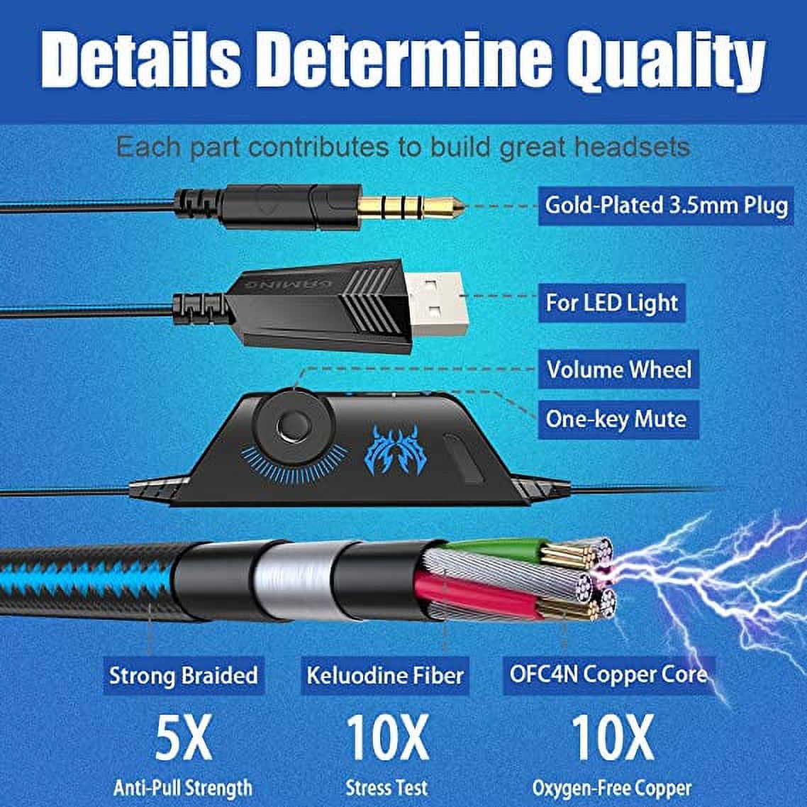 Stereo Gaming Headset with Mic, Noise Cancelling Over Ear Headphones S7607