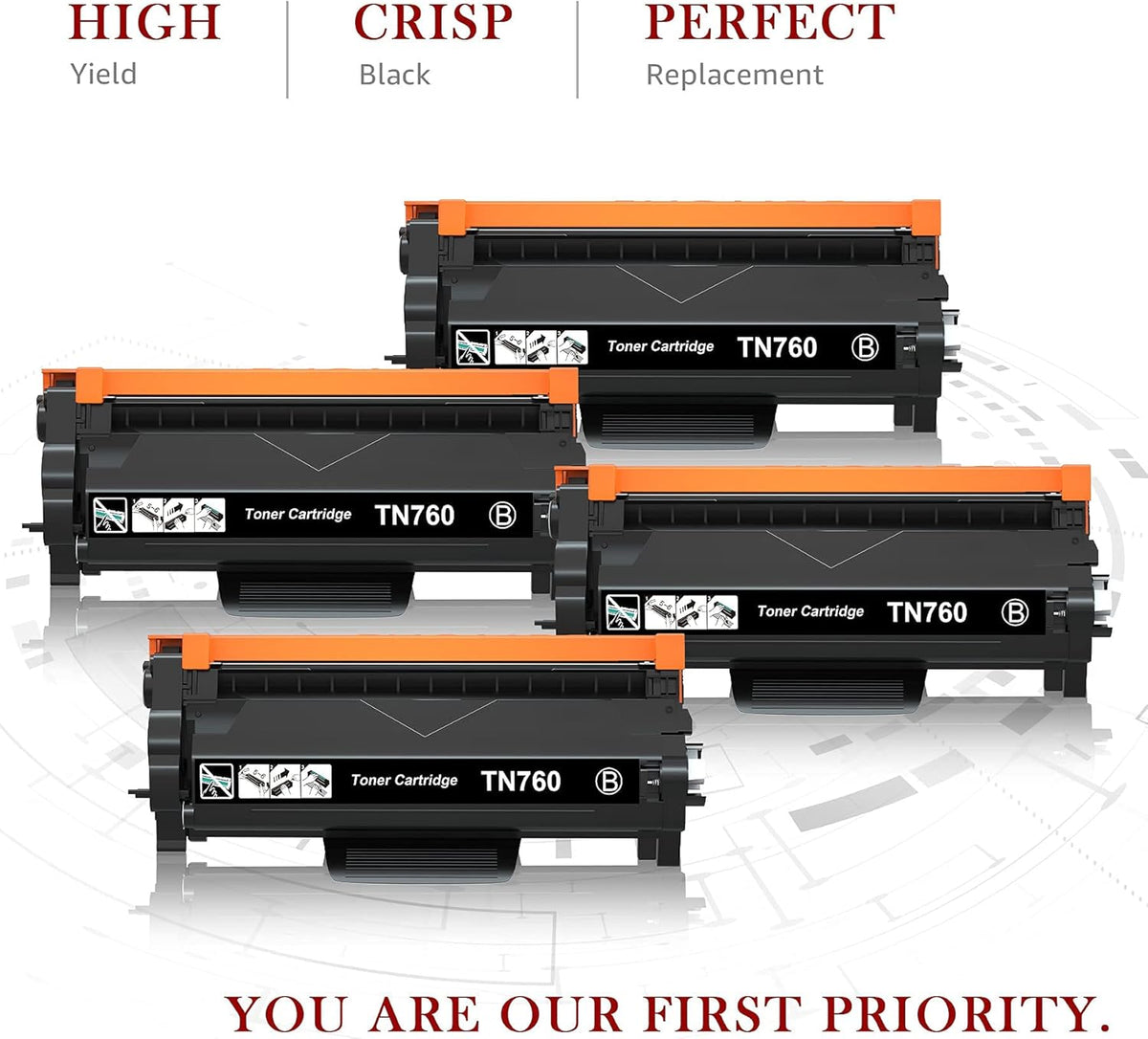 Black 4-Pack Toner Cartridge Replacement F627