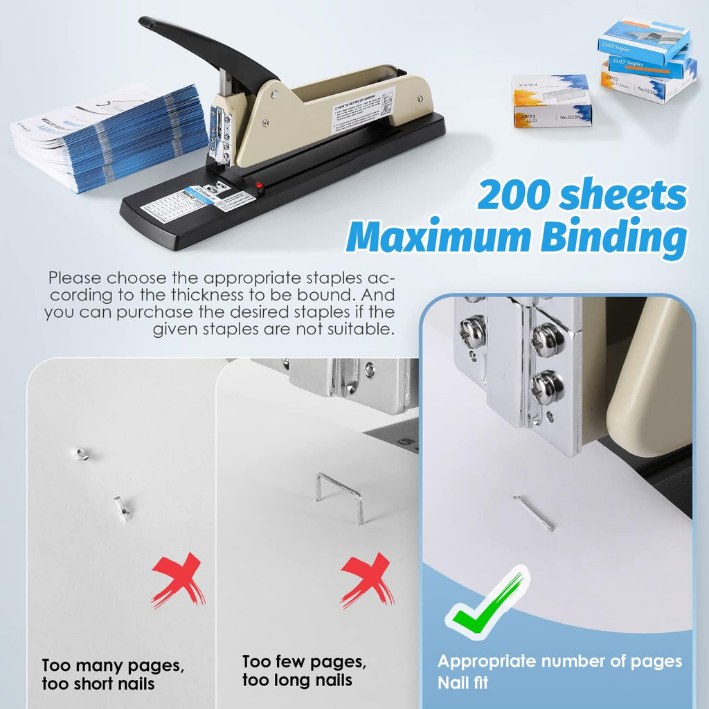 Heavy Duty Long Reach Stapler with 200 Sheets Capacity E56062