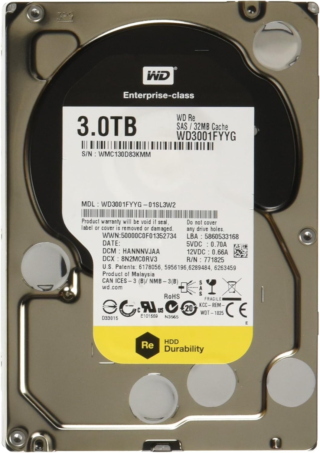 3TB 7200 RPM SAS 6Gb/s 3.5 Inch Hard Drive S171