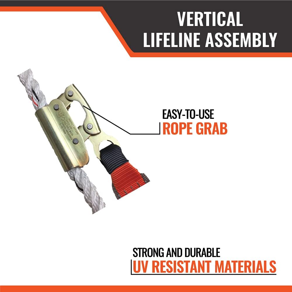 25’ Vertical Lifeline Assembly with Shock Absorber and Extension Lanyard S3688