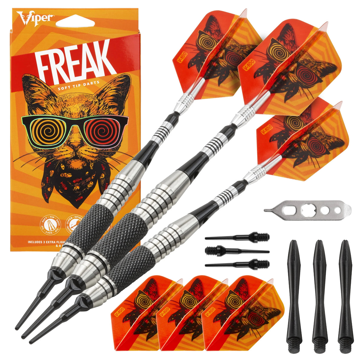 Soft Tip Darts Knurled and Grooved Barrel 18 Grams and Blue Nylon Dart Case T1008