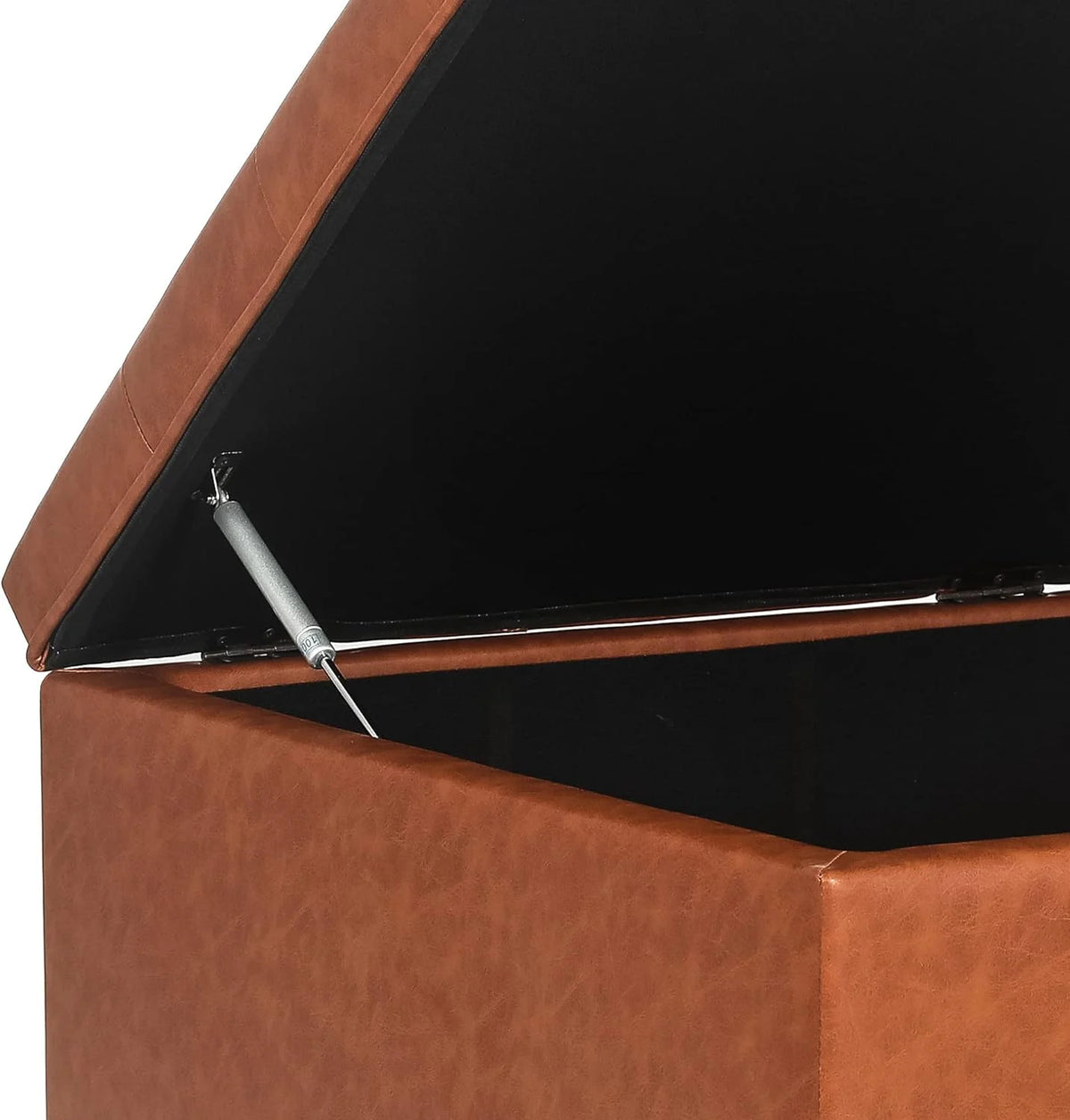 Faux Leather Storage Ottoman Bench with Wood Legs W875