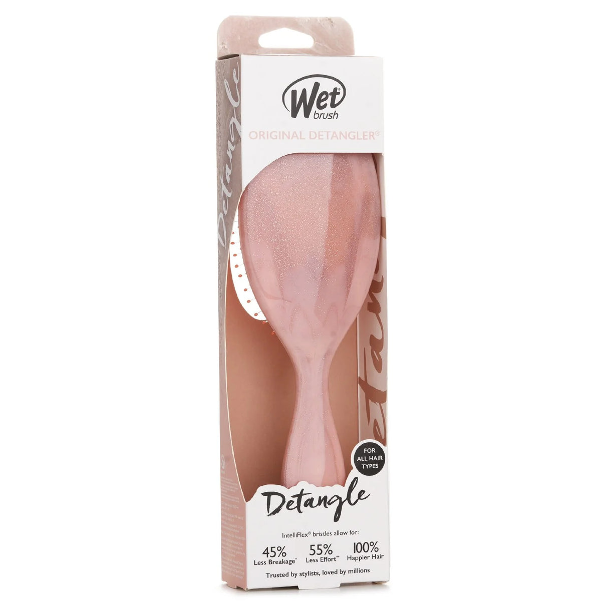 Coral Glitter Hair Brush H920