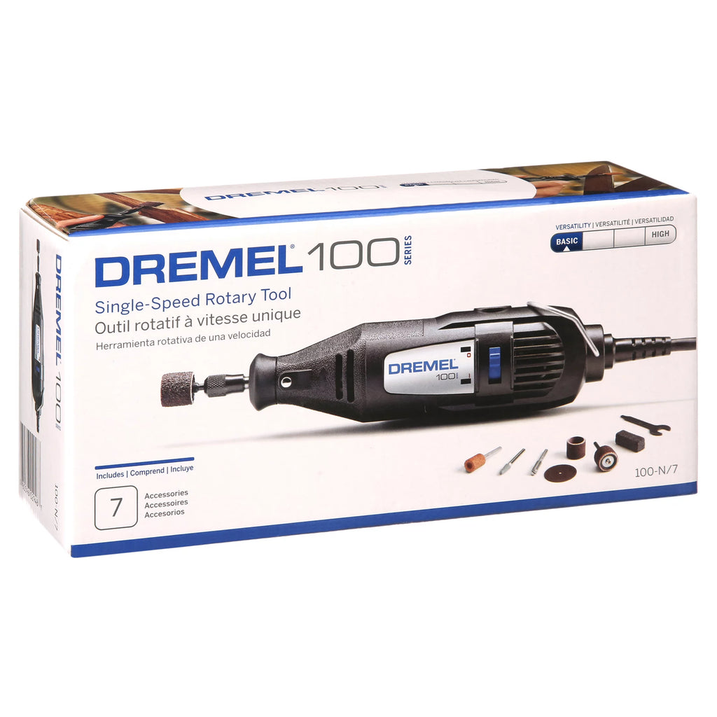 Single Speed Rotary Tool Kit with 7 Accessories V12381