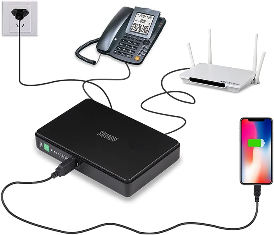 Mini UPS Battery Backup Uninterruptible Power Supply with 10000mAh Batterypack H5717