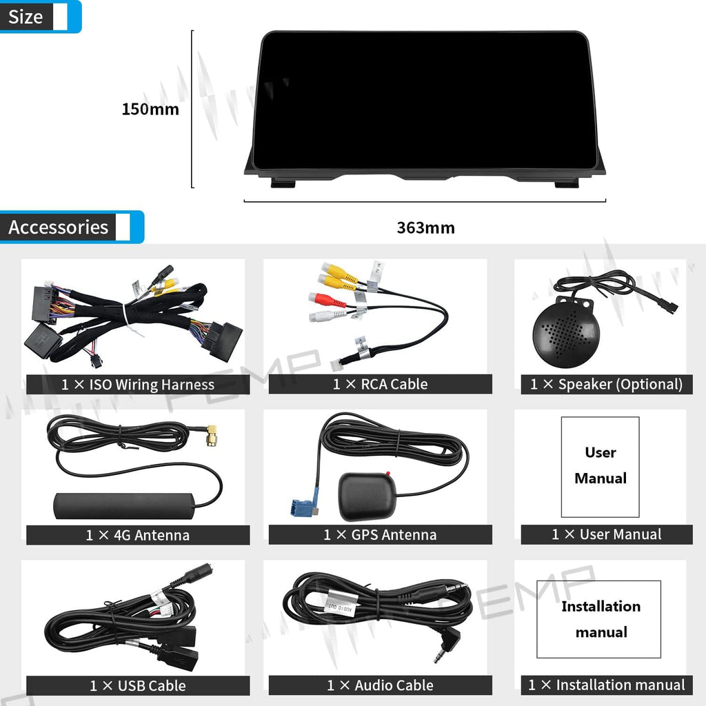 12.3" Android 11 Carplay Screen for BMW 5 Series NBT W83589