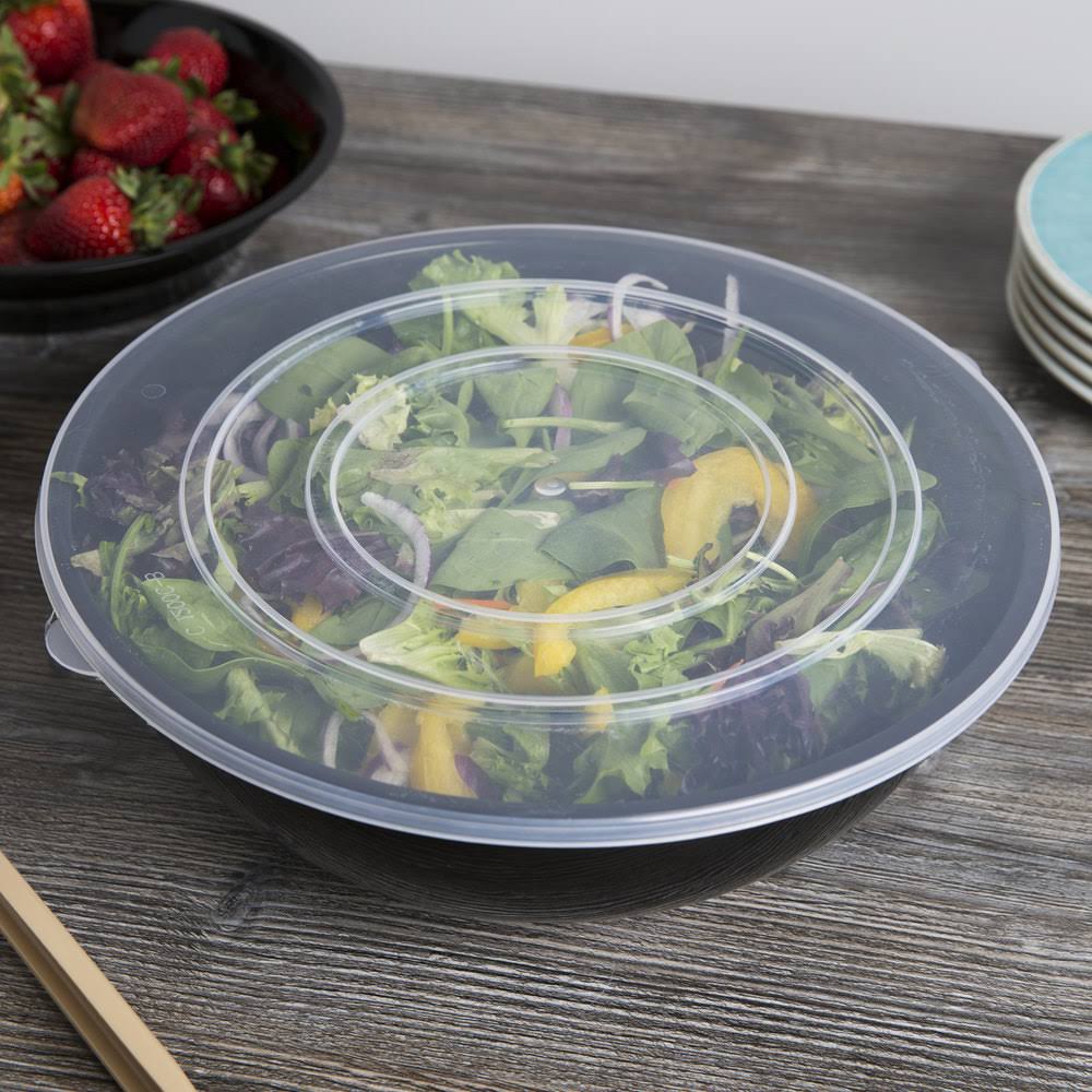 Black High Profile Plastic Catering Bowl - 25/Case F83233