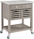 Gray Wood Kitchen Cart N400
