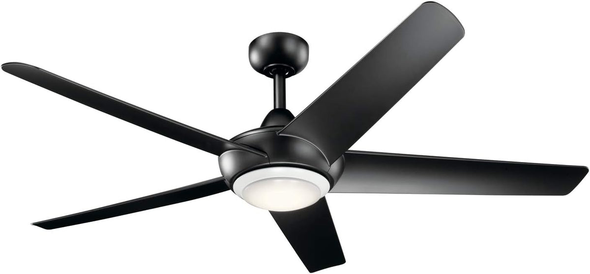52 inch LED Ceiling Fan in Nickel with Frosted White Polycarbonate Lens O38580
