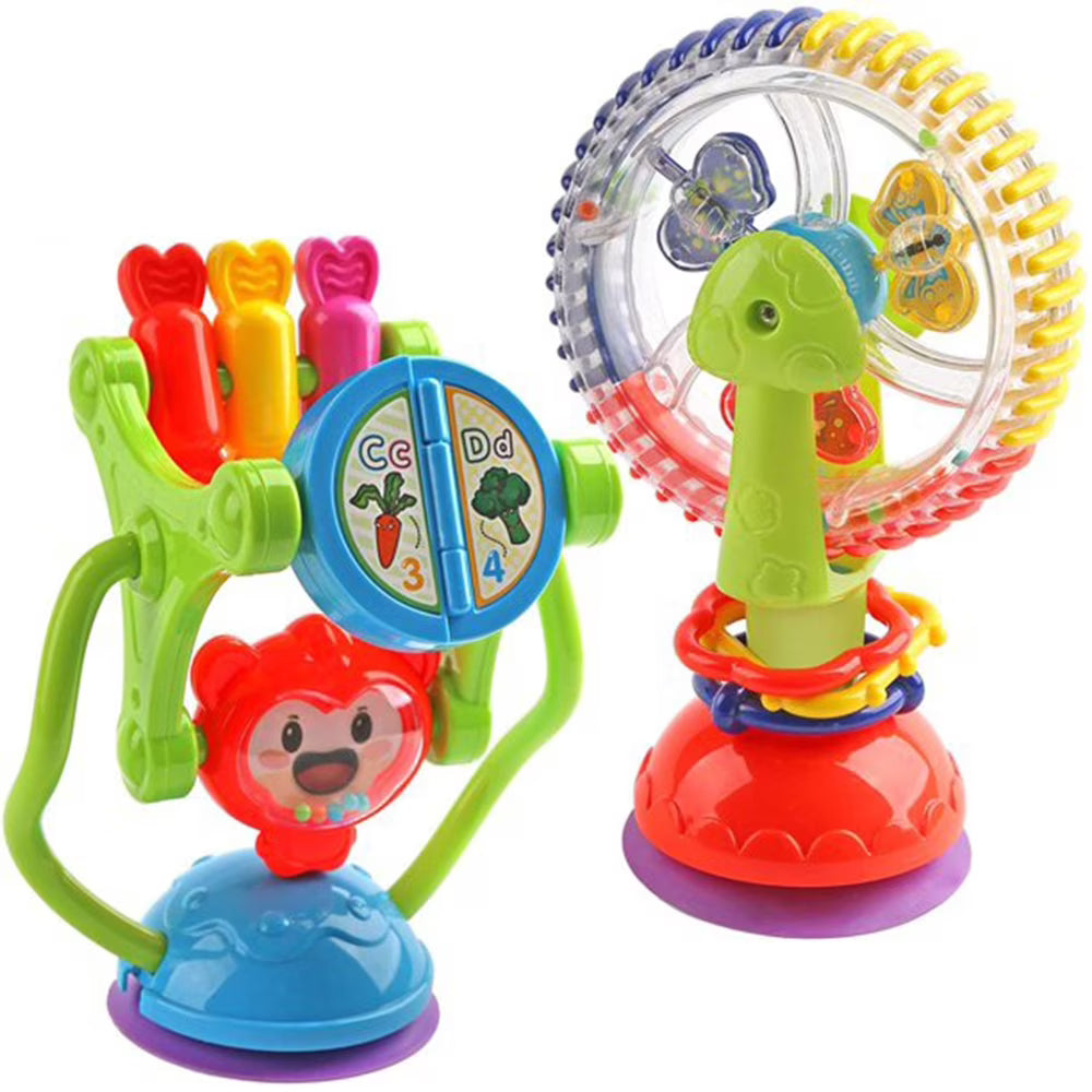 Baby Rattle Toys with Suction Cup Grab Shaker and Spin F458005