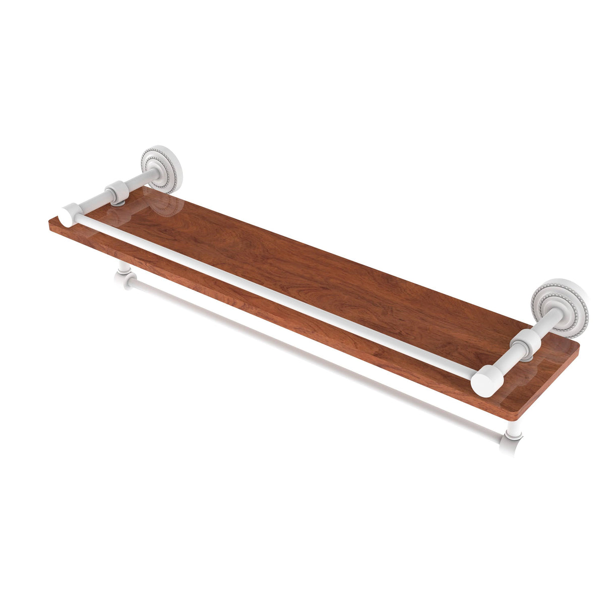 Matte White 22-in 1-Tier Wood Wall Mount Bathroom Shelf W63260