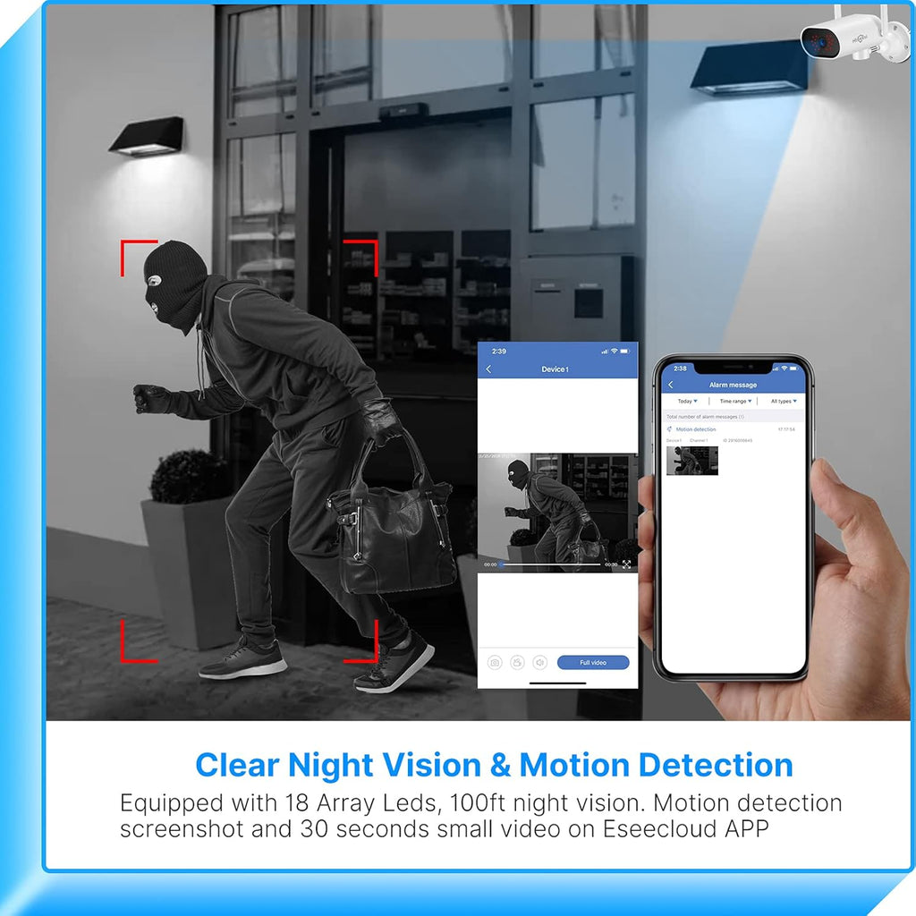 3MP Wireless Security Camera System with 8CH NVR and 1TB Hard Drive S2862