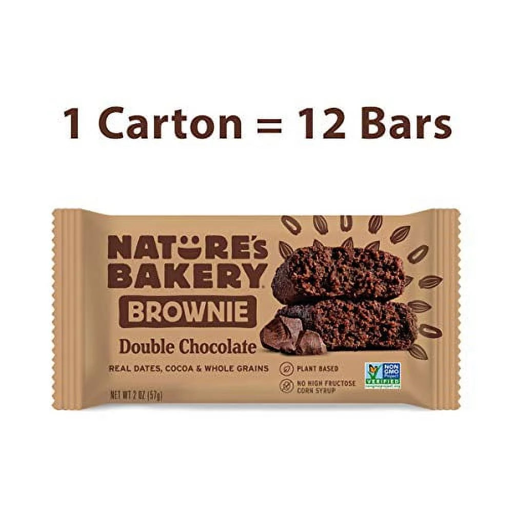 Whole Wheat Fig Bars, Double Chocolate Brownie, Vegan, Non-GMO, Snack bar, 12 twin packs C317