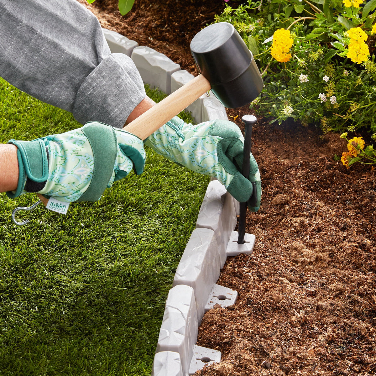 Faux Stone No-Dig Landscape Edging 10-ft. Plastic Gray T3130